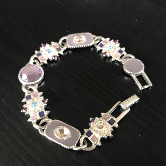 Silver Bracelet with Purple Accents - Picture 2 of 4